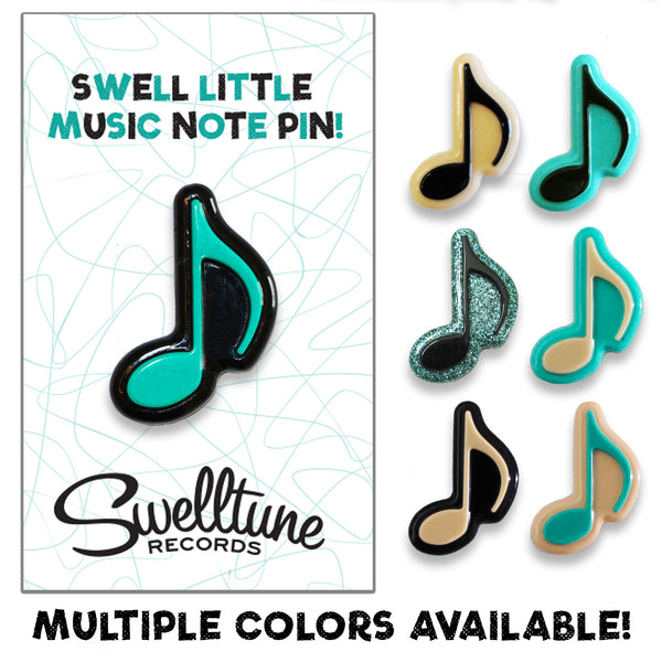Swelltune Little Music Note Pin - MULTIPLE COLORS AVAILABLE!